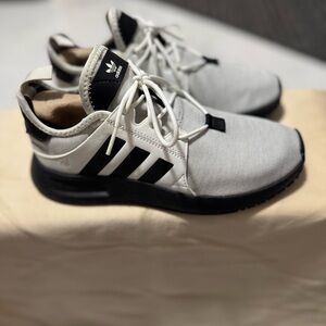 Adidas White and Black Sneakers with Signature Stripes